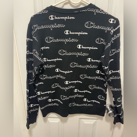 Champion Men's Black and White Crewneck Sweater - Picture 5 of 5